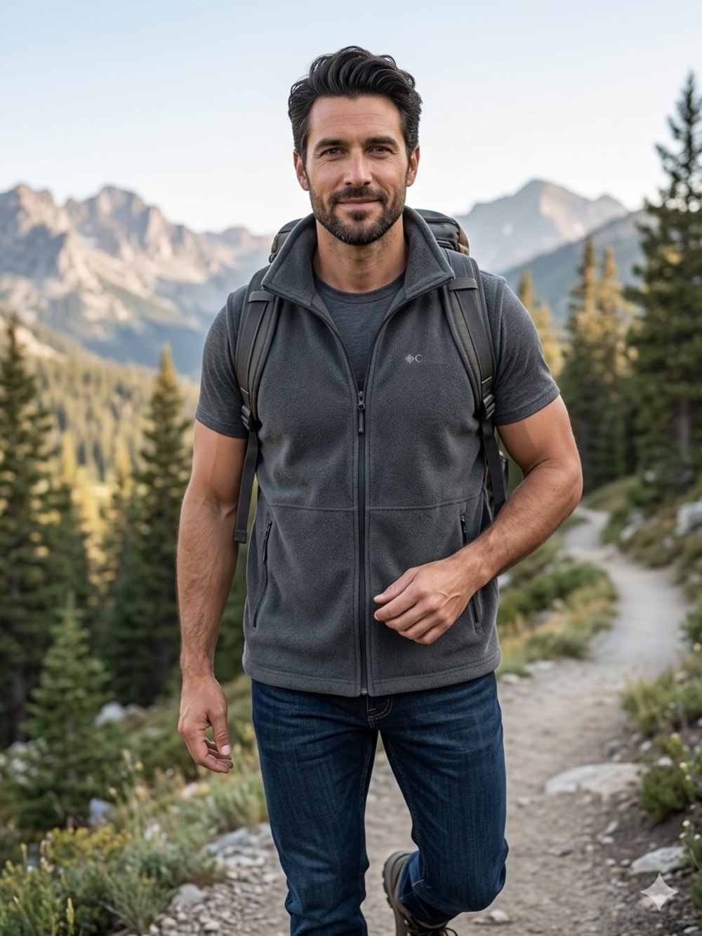 Columbia Gray Men's Full-Zip Fleece Vest